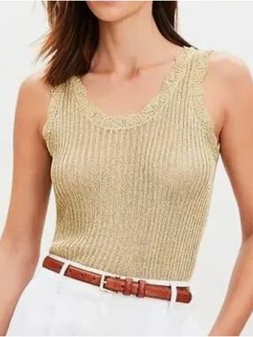 NWT LOFT Shimmer Ribbed Sweater Tank